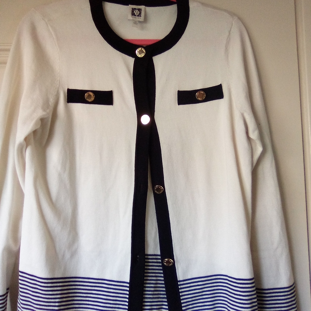 Anne Klein Black and White Cardigan